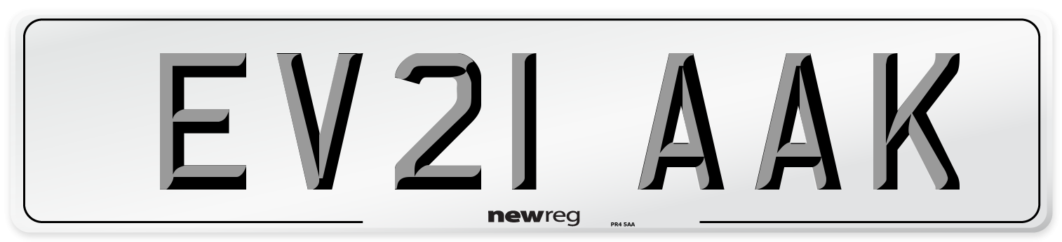 EV21 AAK Number Plate from New Reg